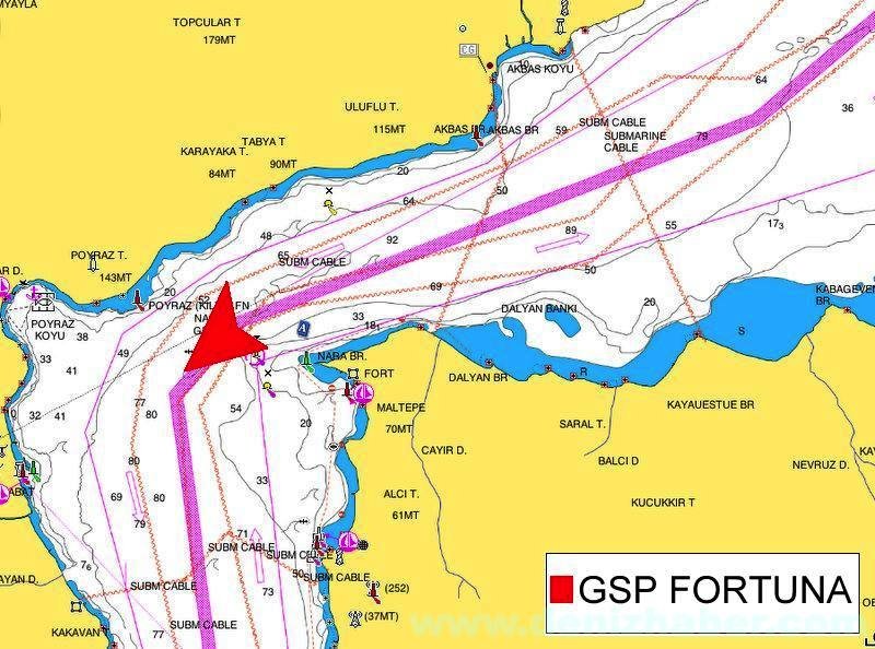 GSP FORTUNA CANAKKALEDEN GECTI