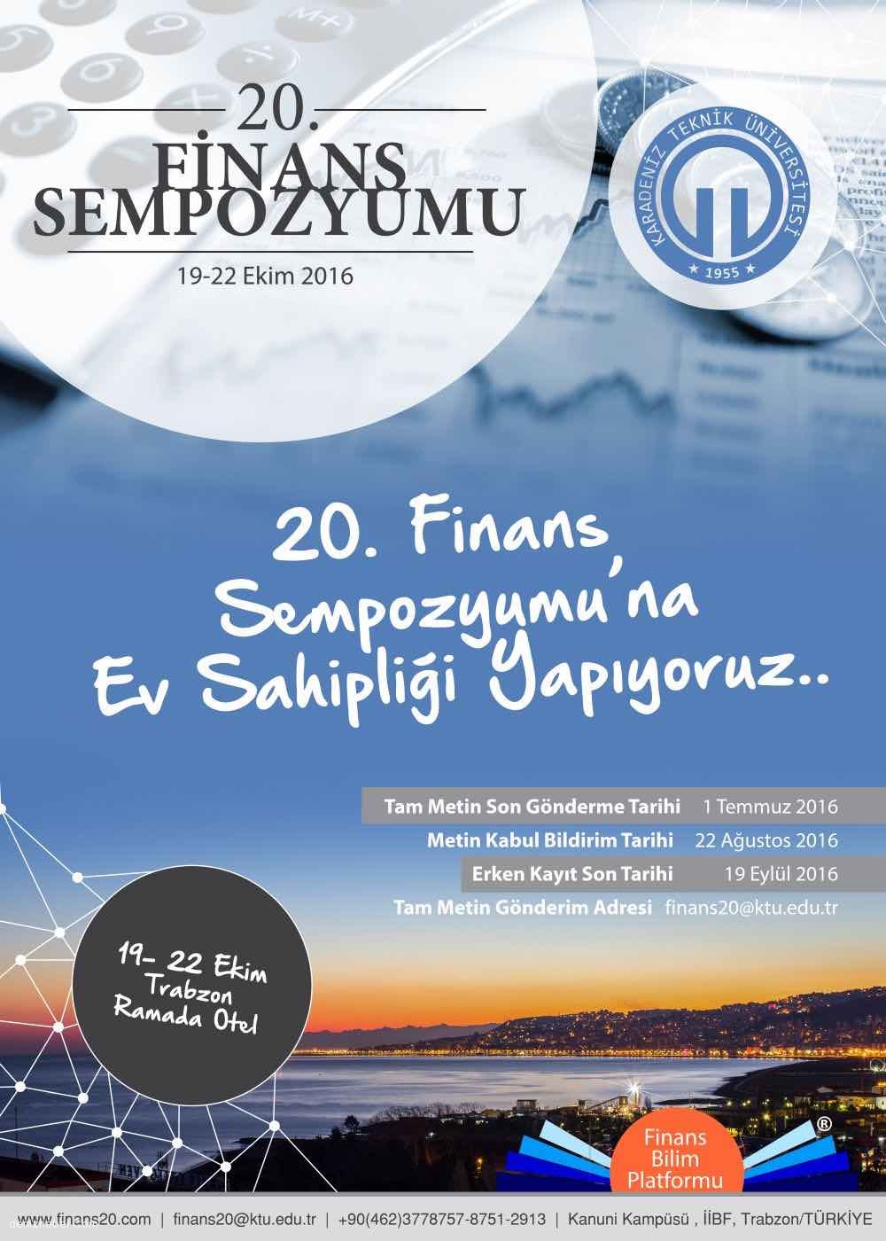 20. Finans Sempozyumu Trabzon&#039;da Yapılacak
