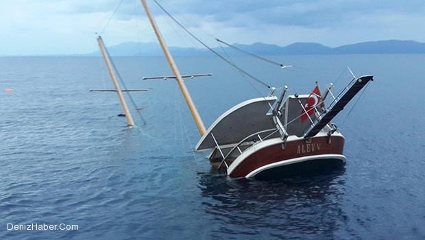 ’ALEV-V’ İsimli Gezi Teknesi Yandı,Battı