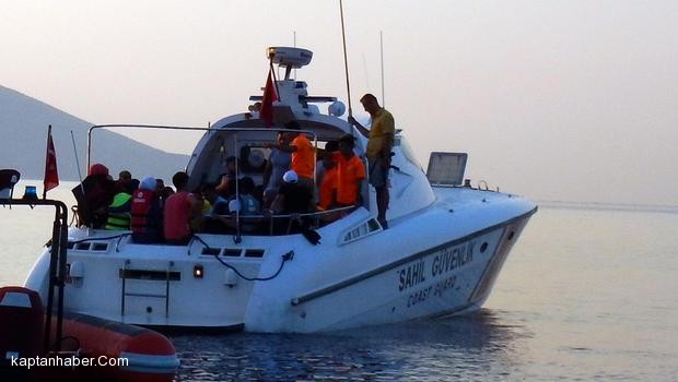 Kaçakların içinde bulunduğu tekne battı