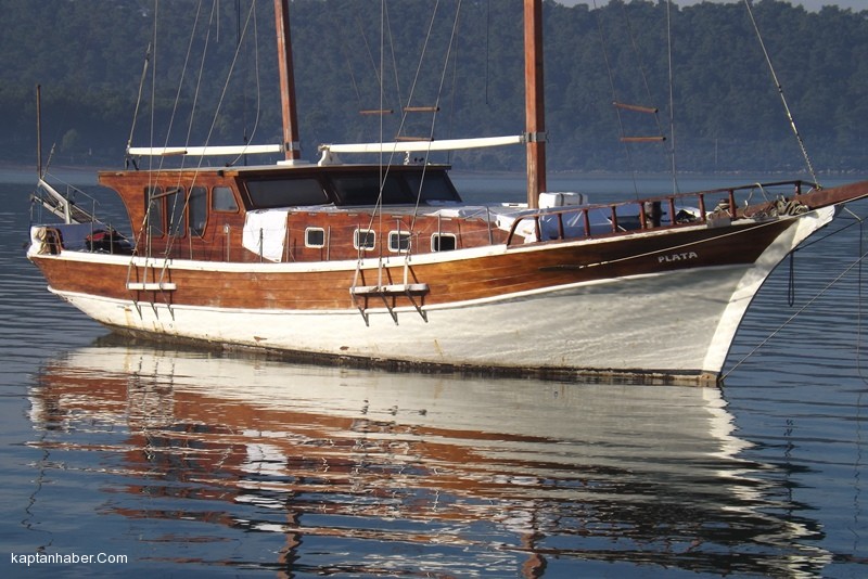Gulet tipi lüks yat kaderiyle baş başa bırakıldı