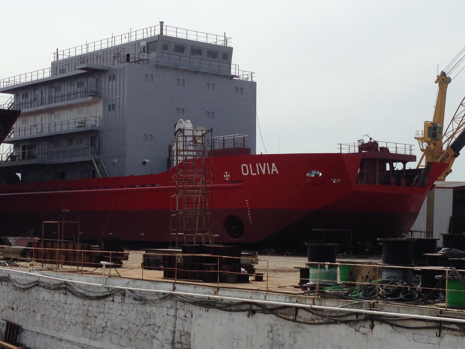 M/V Olivia  Suya İndiriliyor