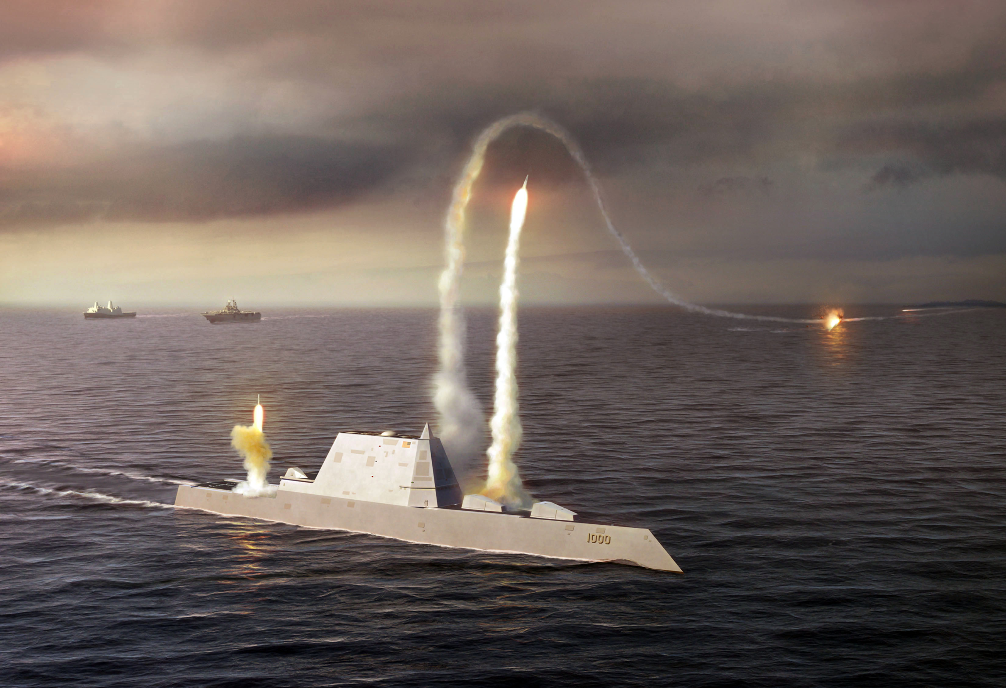 Radardan gizlenebilen Zumwalt suya indirildi