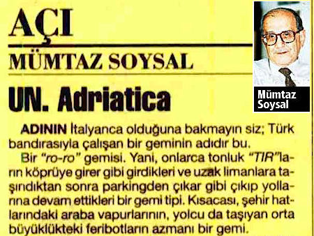 Mümtaz Hoca UND Adriyatik&#039;i Yazdı