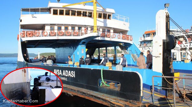 GESTAŞ'a ait AVŞA adlı arabalı vapur iskeleye bindirdi