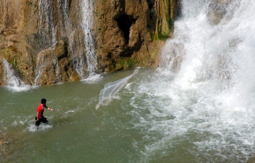 Azgın Şelalede Balık Avı