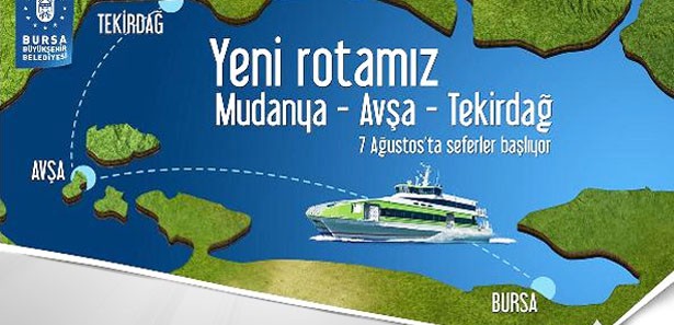 bursa dan avsa ve tekirdag a deniz otobusu