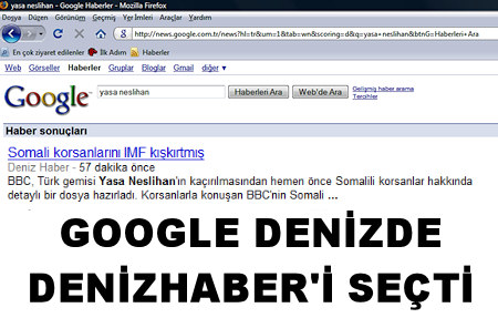 GOOGLE Denizde DenizHaber'i Seçti