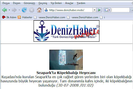 Mobil Cihazlar İçin DenizHaber.Mobi yayında