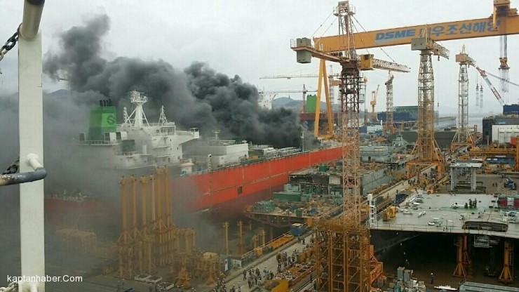 Tersanede yangın: 1 Ölü, 7 yaralı