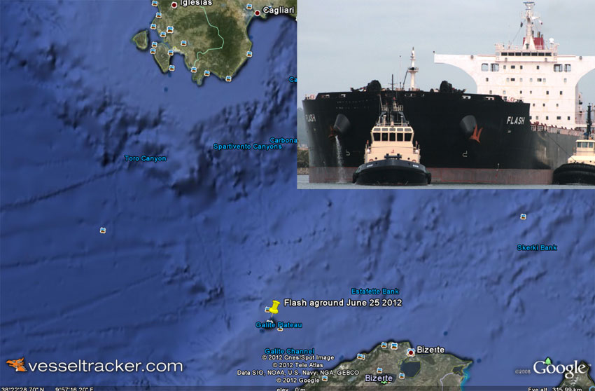 Türk Gemisi M/V FLASH Tunus&#039;ta Karaya Oturdu