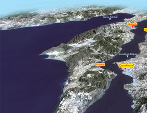Savaş Gemileri Çanakkale Boğazı'nda