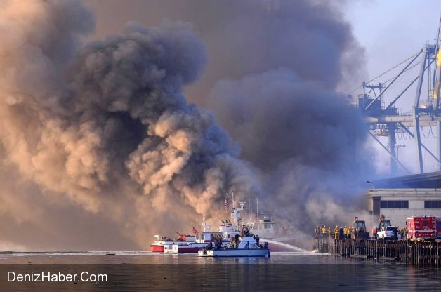 Los Angeles Limanında yangın çıktı