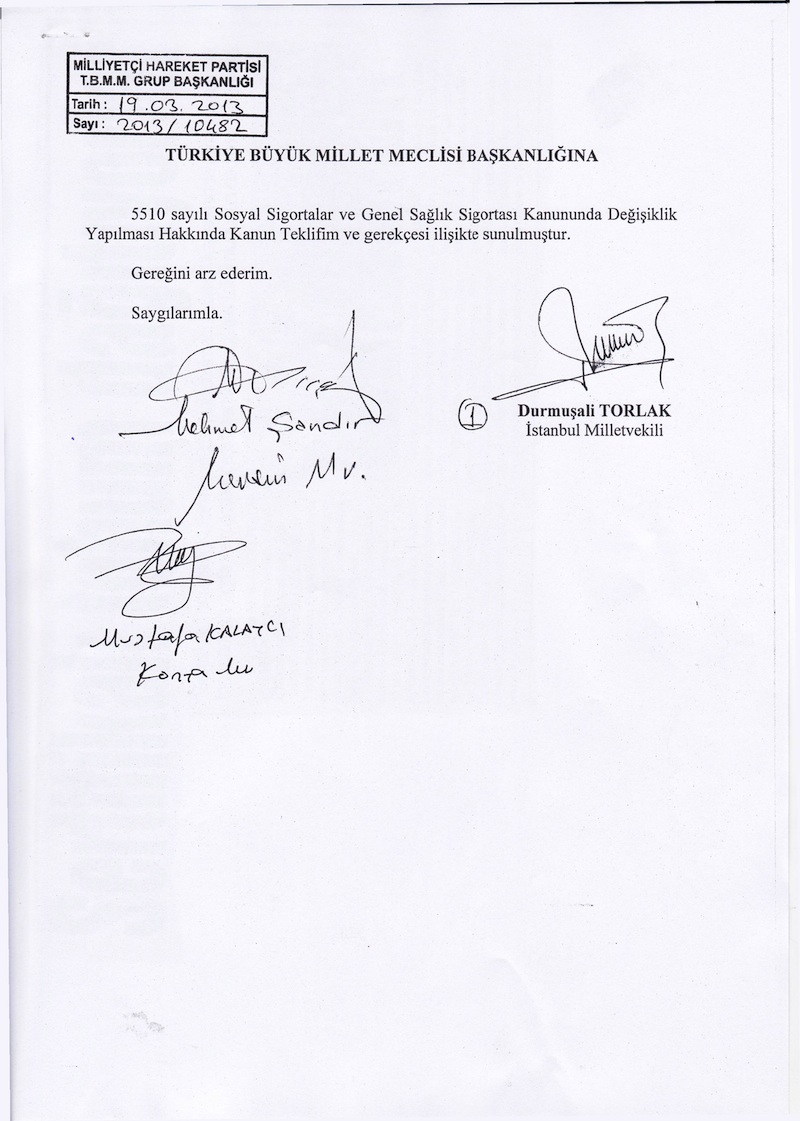 Yıpranma Hakkı İçin Kanun Teklifi