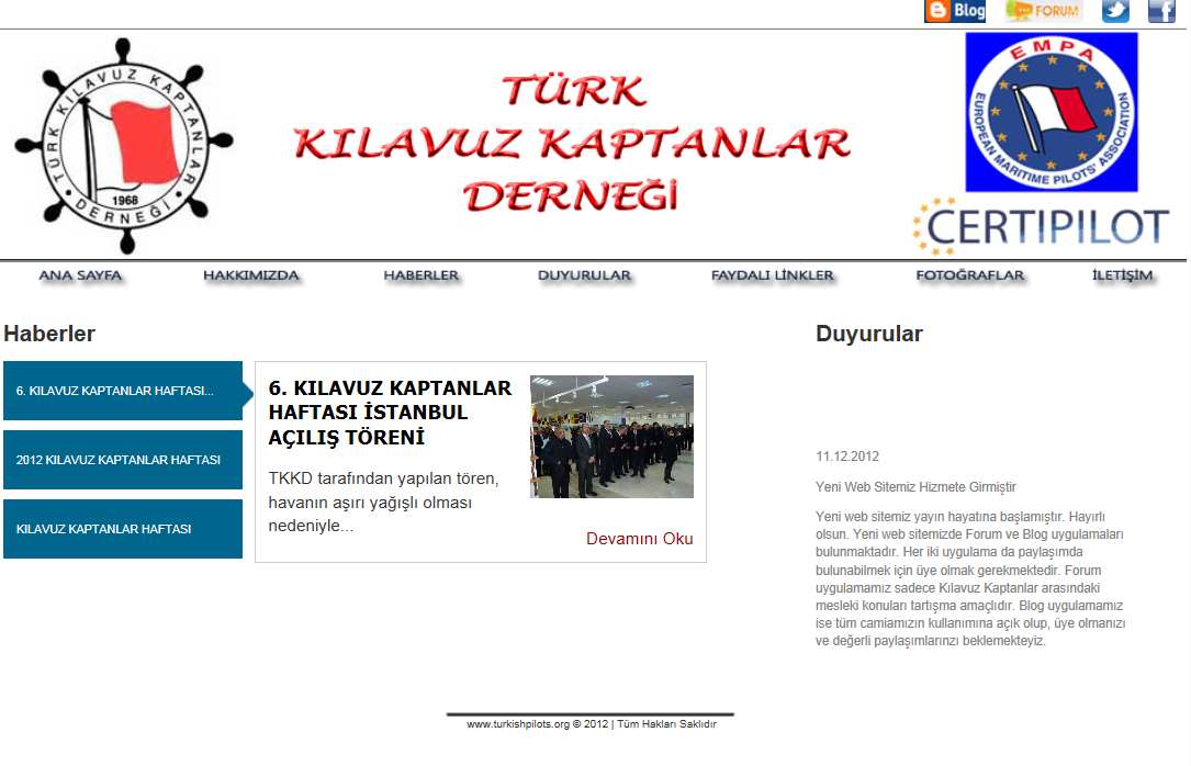 Kılavuz Kaptanlar Web Sitesini Yeniledi