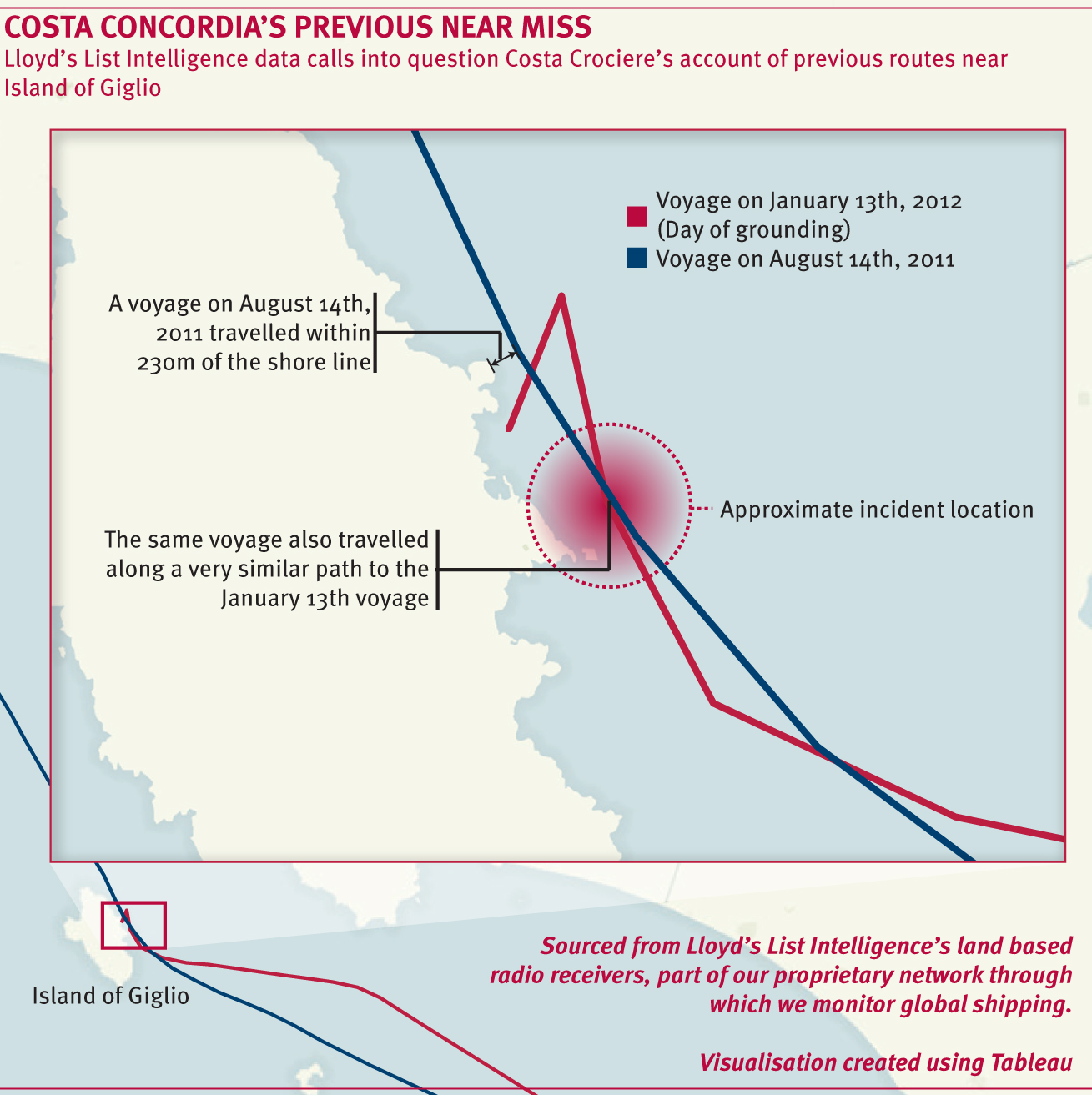 Costa Concordia Önceki Sefer Daha Yakın Geçmiş!