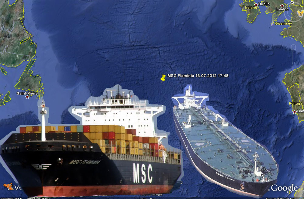 Dev Konteyner Gemisi Atlantikte Yanıyor