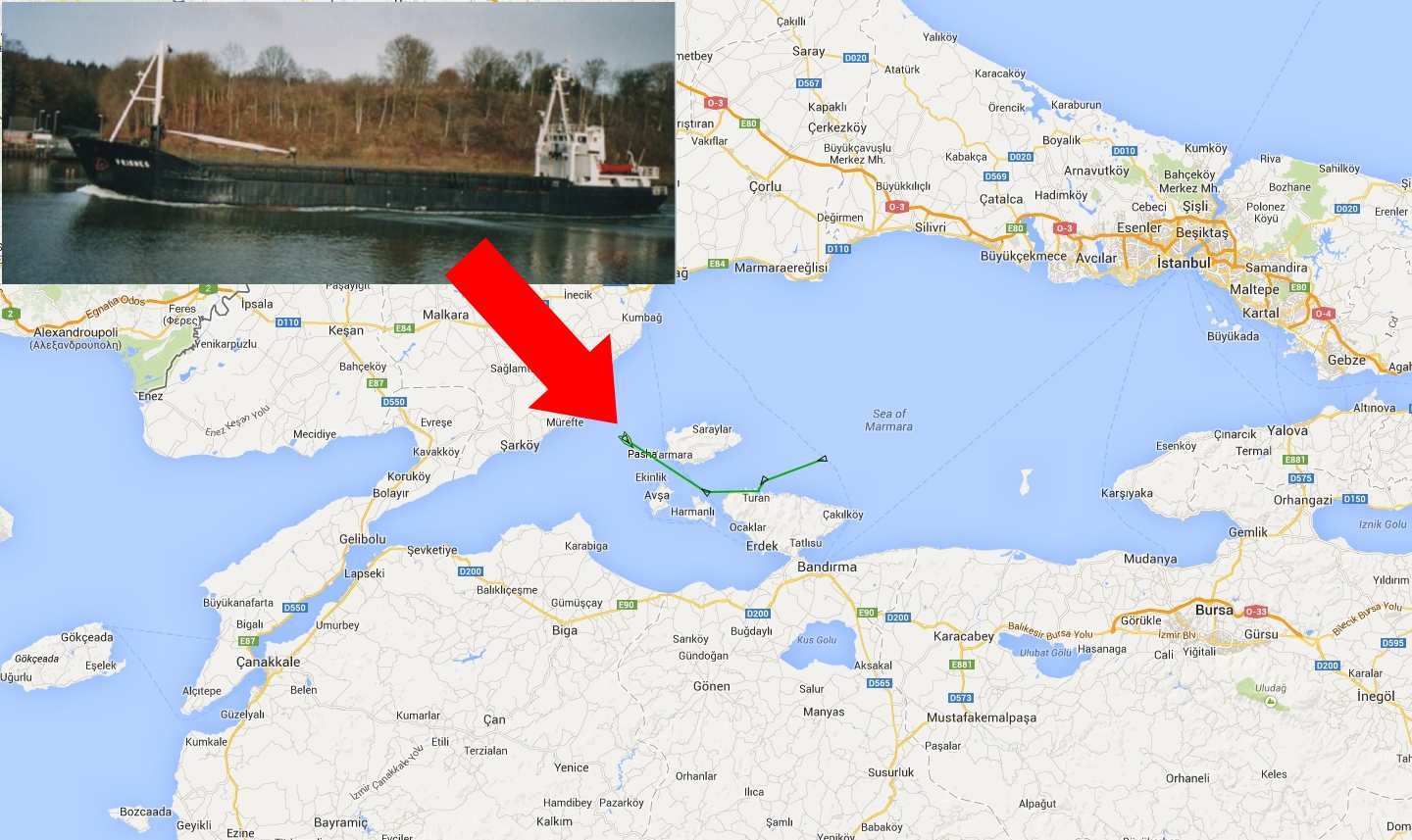 PASHA adlı gemi Marmara'da Yan Yattı