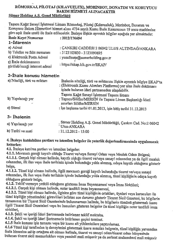 Kılavuzluk Hizmetleri Alım İhalesi...