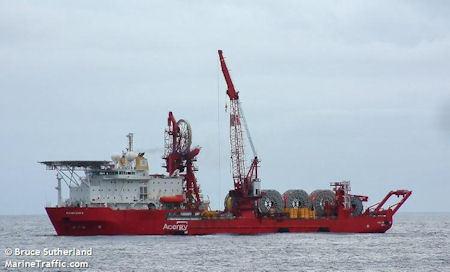 İstanbul Boğazında Kablo çalışması