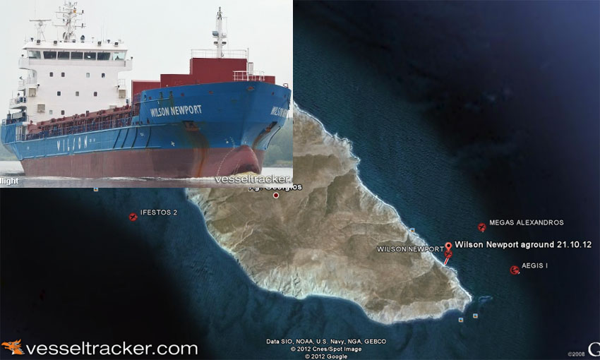 Kaptan Uyudu, Ege'de Gemi Karaya Oturdu