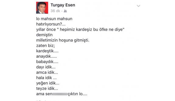 Dernekler İl Müdürü Esen&#039;den Mahsun Kırmızıgül&#039;e ağır küfür