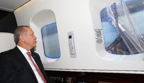 Cumhurbaşkanı Erdoğan, Yavuz Sultan Selim Köprüsü’nü havadan inceledi