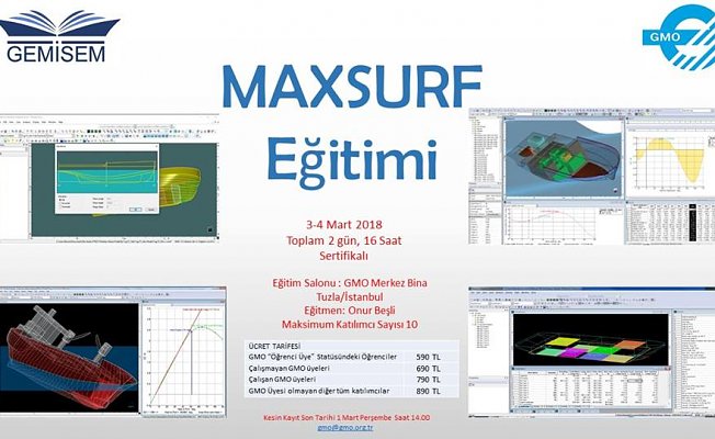 GEMİSEM, "MAXSURF Eğitimi" Düzenleniyor