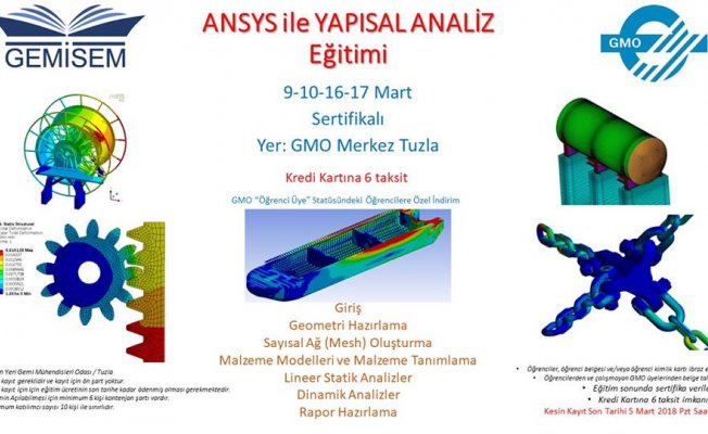 GEMİSEM, &quot;Ansys ile Yapısal Analiz Eğitimi&quot; Düzenleniyor