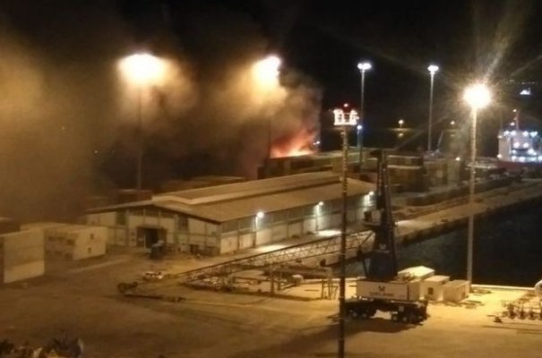 Bandırma limanda yangın paniği