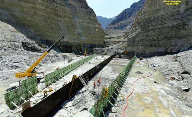Yusufeli Barajında Çalışmalar Devam Ediyor