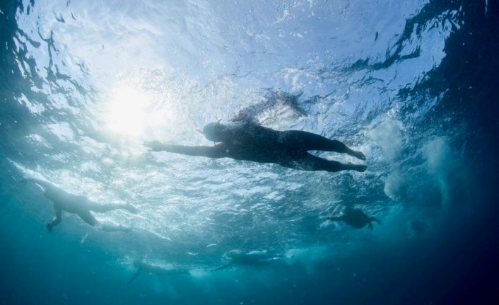 Türkiye'nin ilk kış yüzme şampiyonası İzmir'in Menderes ilçesinde yapıldı