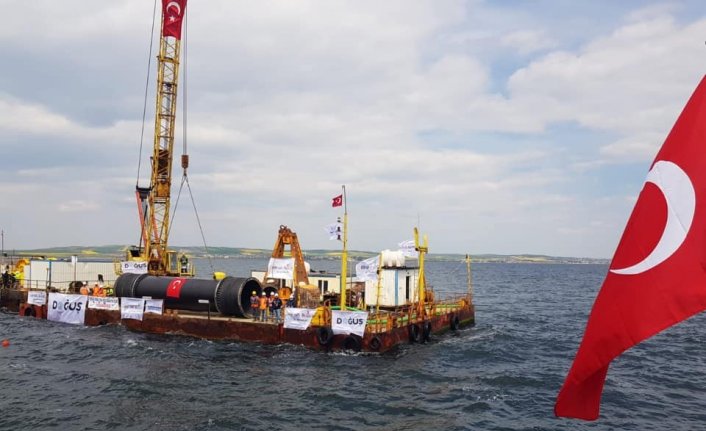 Ergene’de son boru denize bırakıldı