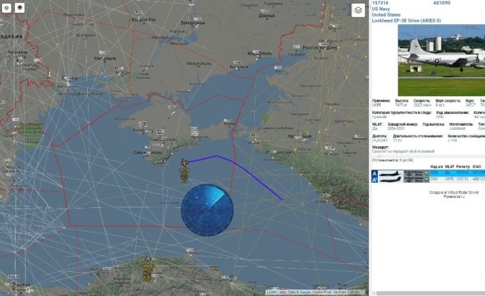 Amerikan gözcü uçağı Kırım dolaylarında uçuş yaptı