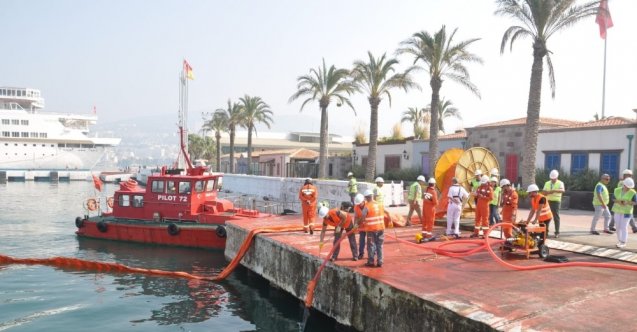 Kuşadası’nda deniz kirliliğine acil müdahale tatbikatı
