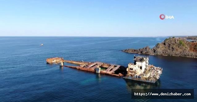 Şile açıklarında terk edilen gemi havadan görüntülendi