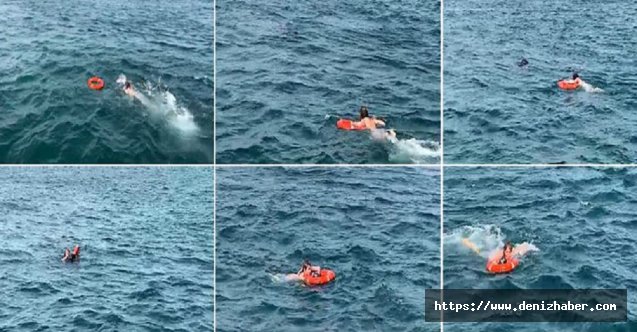 Denize düşen kadını vatandaş böyle kurtardı