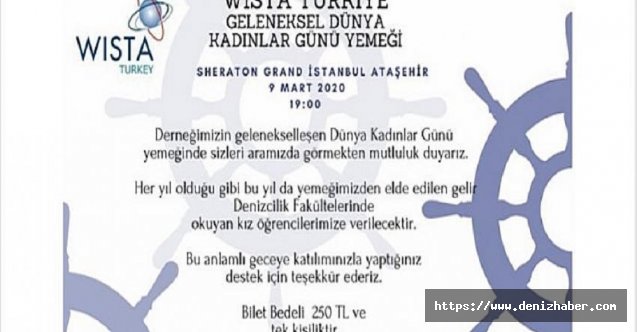 WISTA Türkiye 8 Mart yemeği için geri sayım başladı