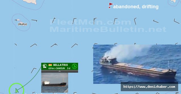 Türk gemisi, Akdeniz'de yanan Ukrayna gemisindeki 12 mürettebatı kurtardı