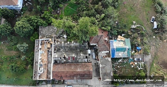 Büyükçekmece'de hortumun verdiği zarar havada görüntülendi!