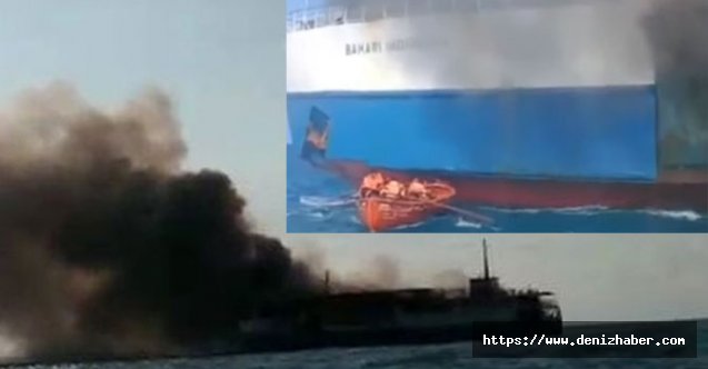 Alevler içinde kalan Ro-Ro gemisinden 26 kişi kurtarıldı! Video
