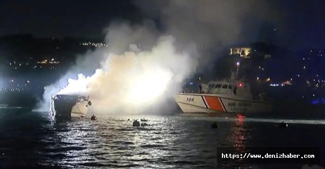 İstanbul Boğazı'nda korkutan tekne yangını!