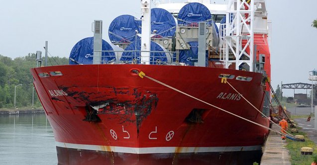 Welland Kanalı&#039;nda M/V FLORENCE SPIRIT ile M/V ALANIS adlı gemiler çarpıştı