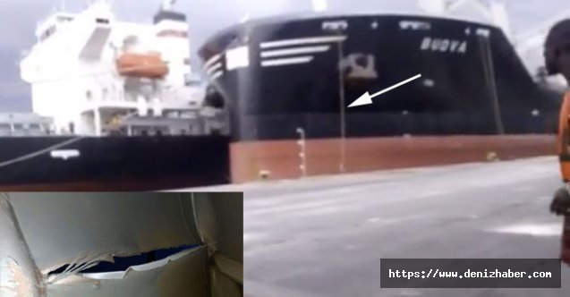 İki dökme yük gemisi limanda çarpıştı, saniye saniye görüntülendi! (Video)