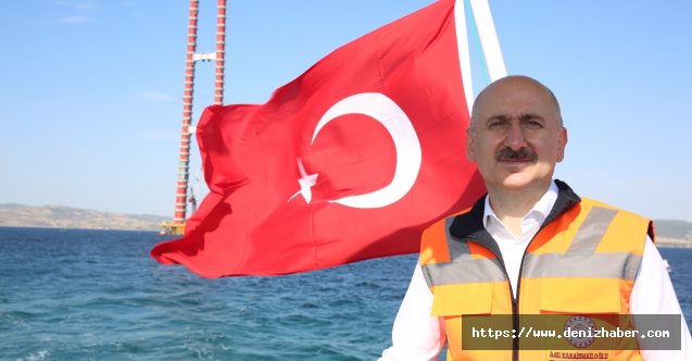 Bakan Karaismailoğlu 318 metre yükseklikten 1915 Çanakkale Köprüsü inşaatında (Video)