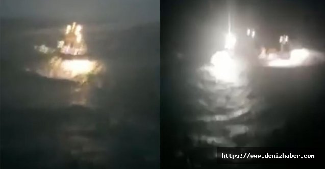 Denize açılan balıkçı tekneleri, fırtınada dev dalgaların arasında kaldı! (Video)