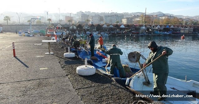 Kıyı balıkçılarının av dönüşü ağları temizleme telaşı!