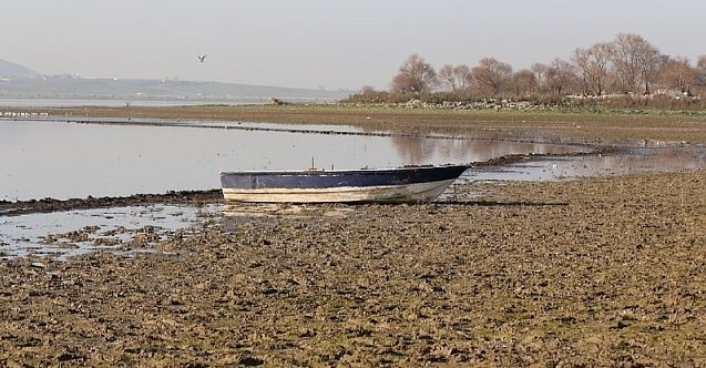 Büyükçekmece gölünde korkutan görüntü!