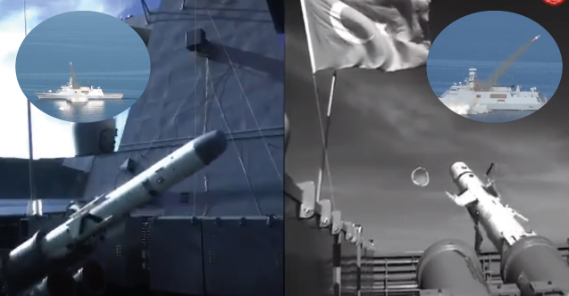  TCG Kınalıada’dan ateşlenen Atmaca hedefini başarıyla vurdu! (Video)