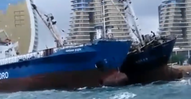 Kartal&#039;da halatını koparan Ro-Ro gemisi panik yarattı! (Video)